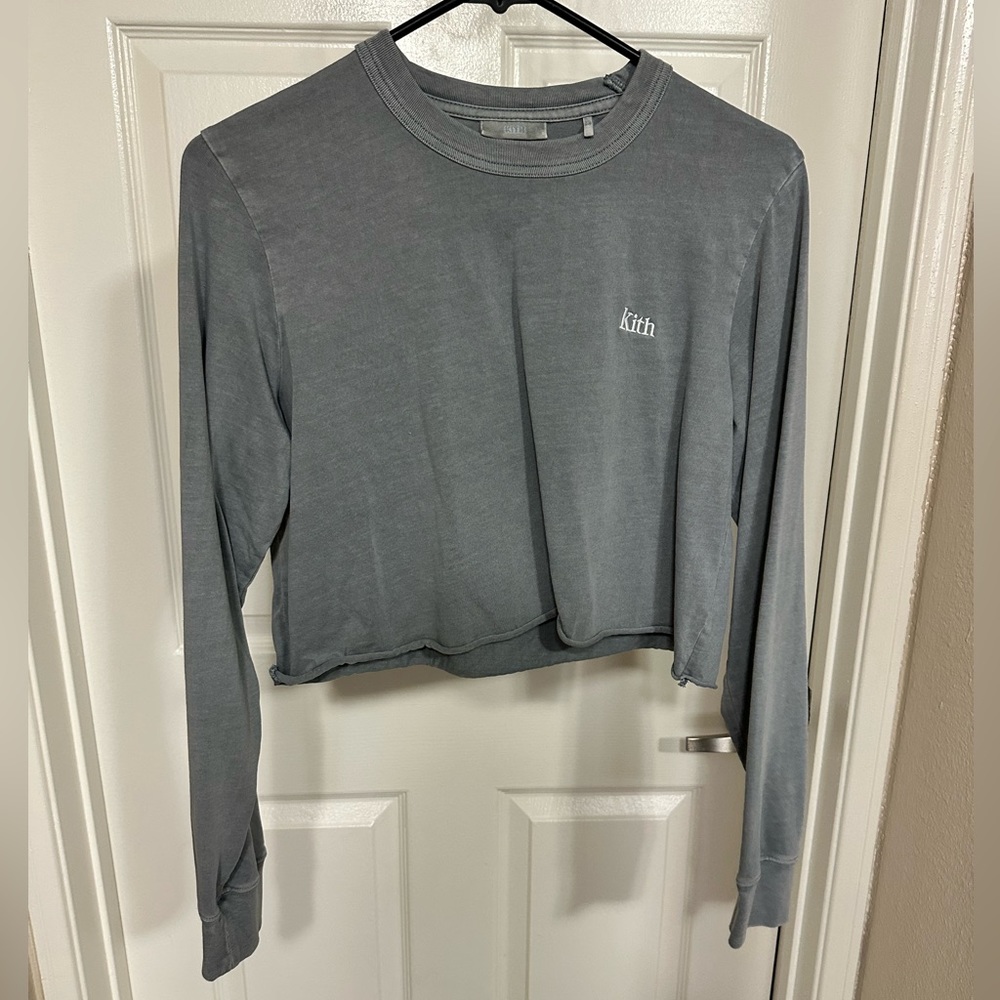 Blueish Gray Kith Cropped Long Sleeve